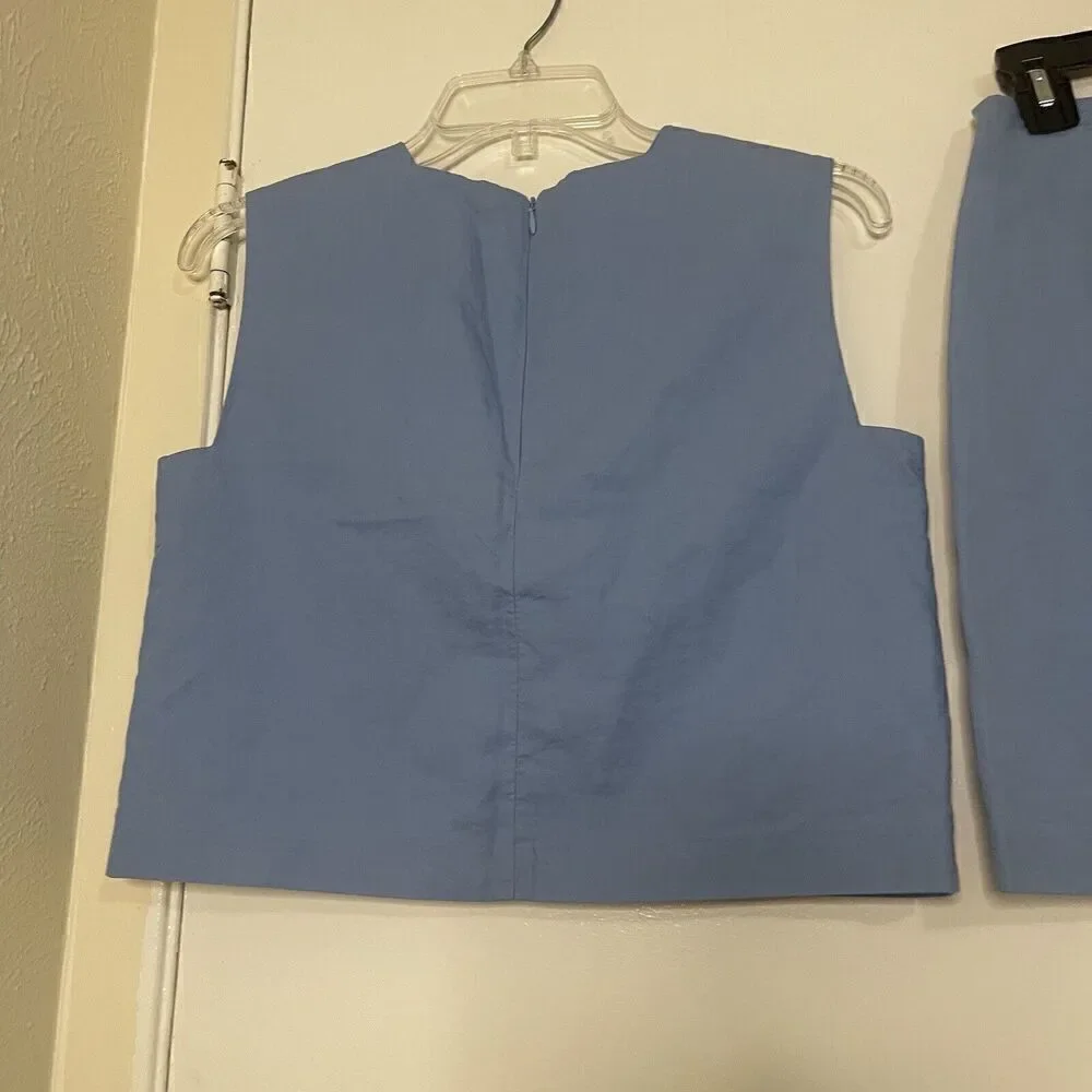 MAREE Blue 2piece skirt and top cropped set size Small